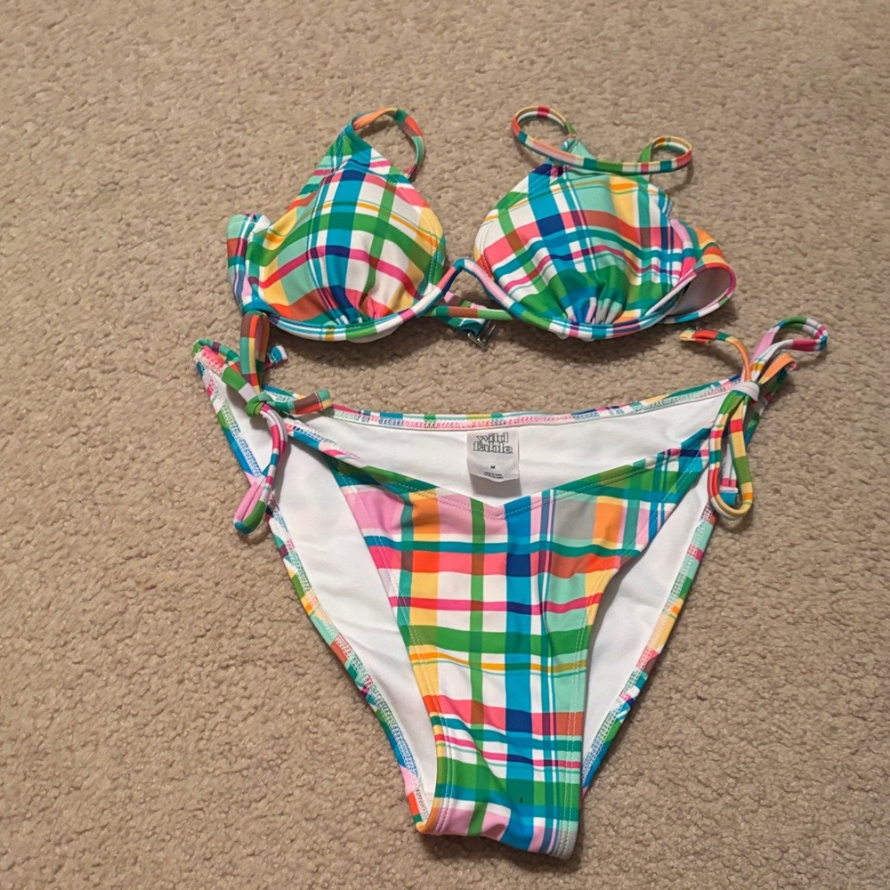 Wild Fable Multicolor Plaid Bikini